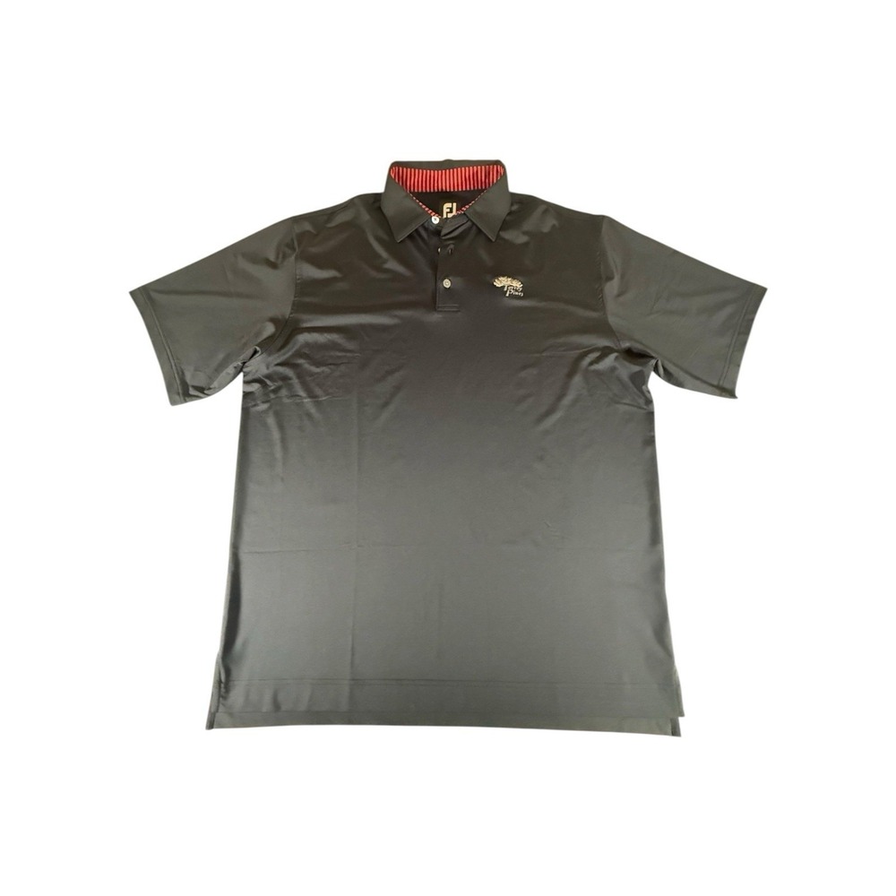 Footjoy Shirt Adult Extra Large Black Solid Collared Lightwieght Golf Mens